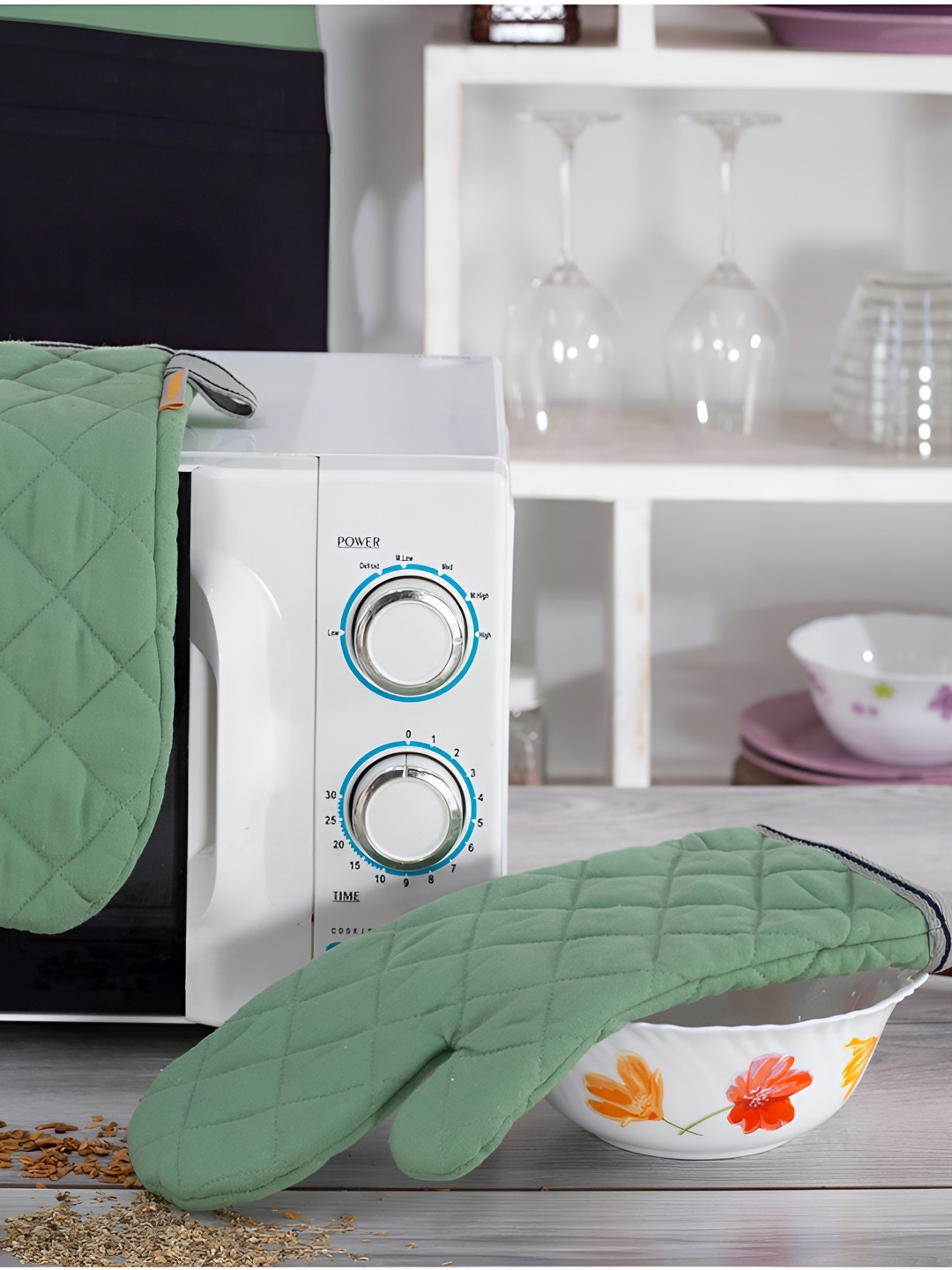 MASPAR Green 2 Pieces Oven Gloves