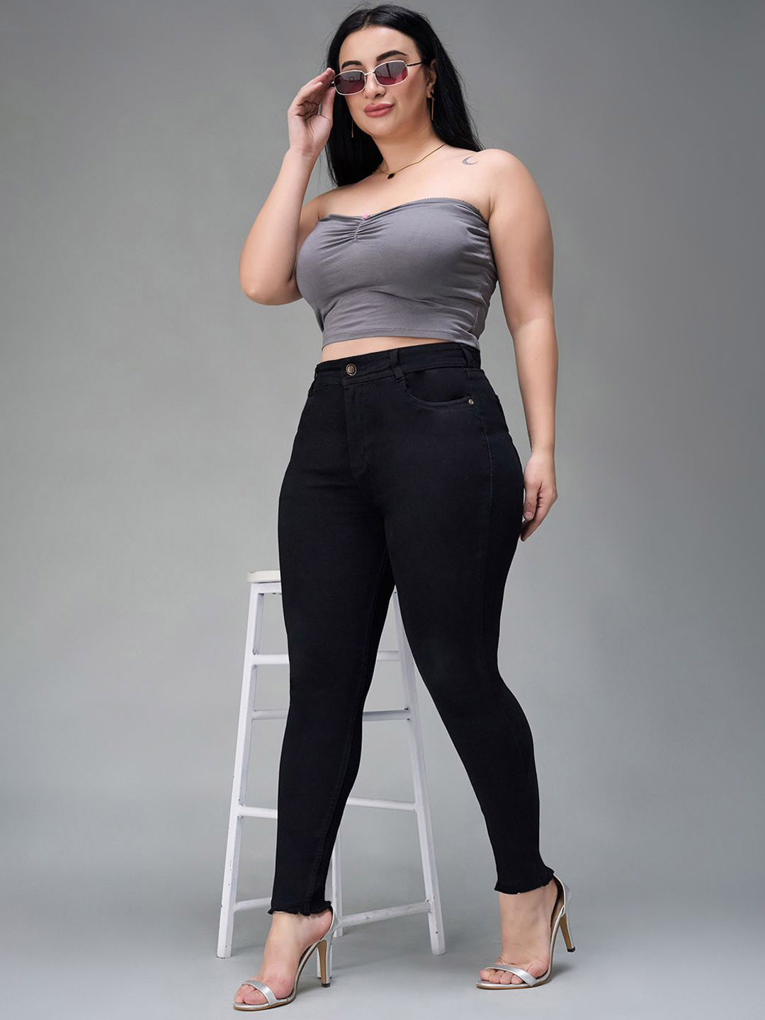 Miss Chase A+ Plus Size Women's Slim Fit Regular Length High Rise Denim Jeans