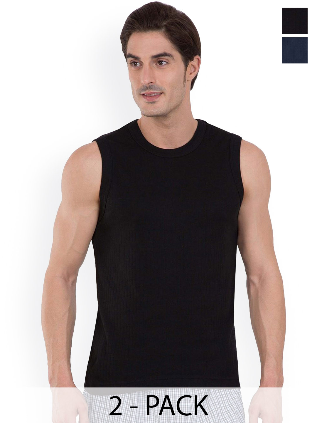 COLORS by Rupa Frontline Pack Of 2 Round Neck Basic Innerwear Vests