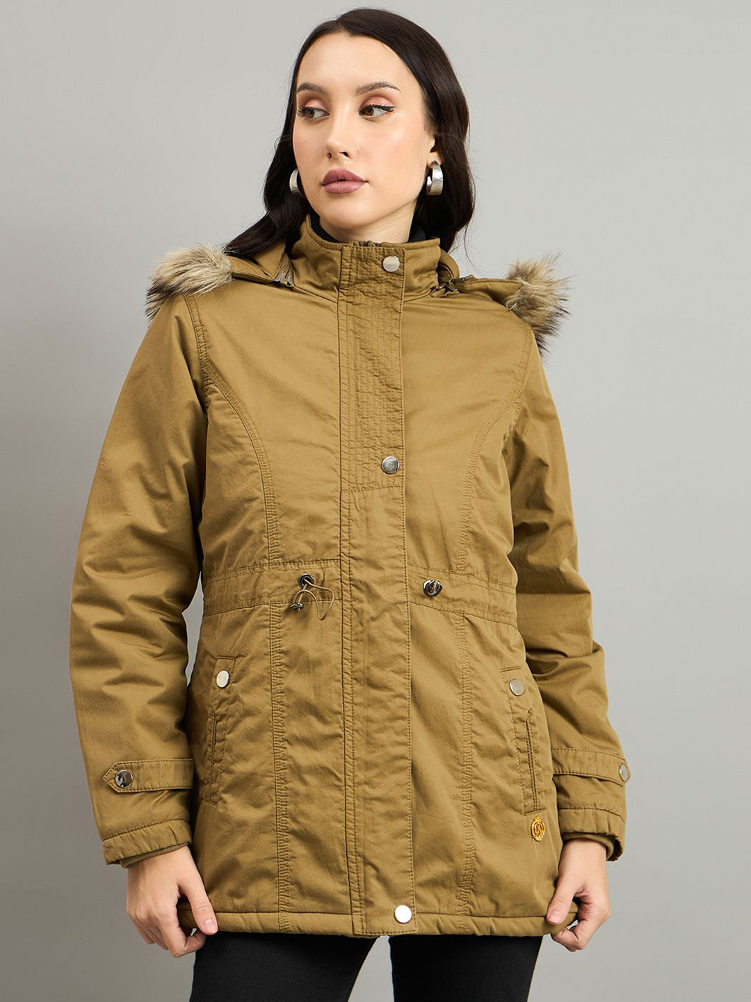 Duke Hooded Faux Fur Trim Bomber Jacket