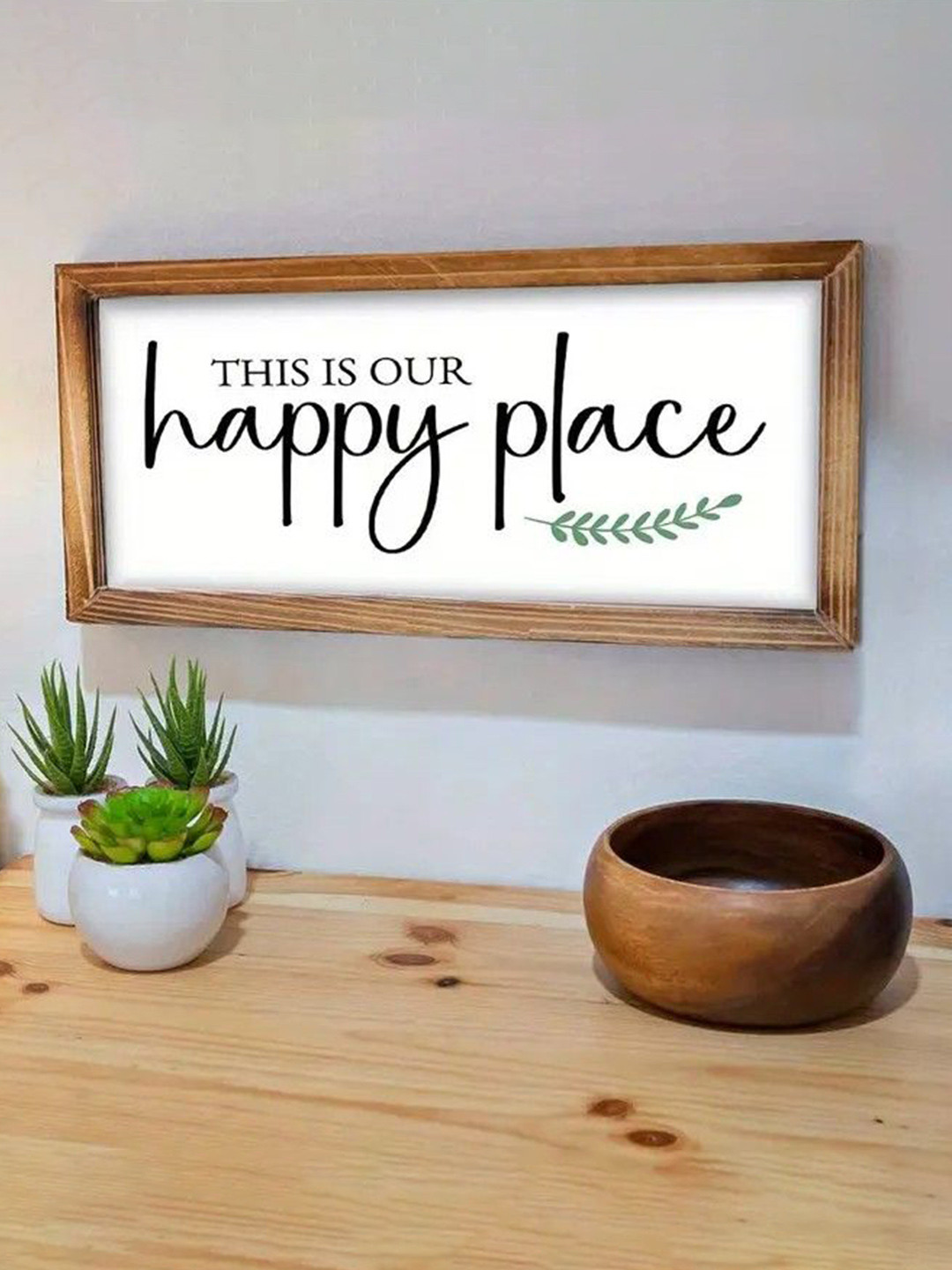 BS AMOR This Is Our Happy Place Framed Wooden Signs Wood Plaque