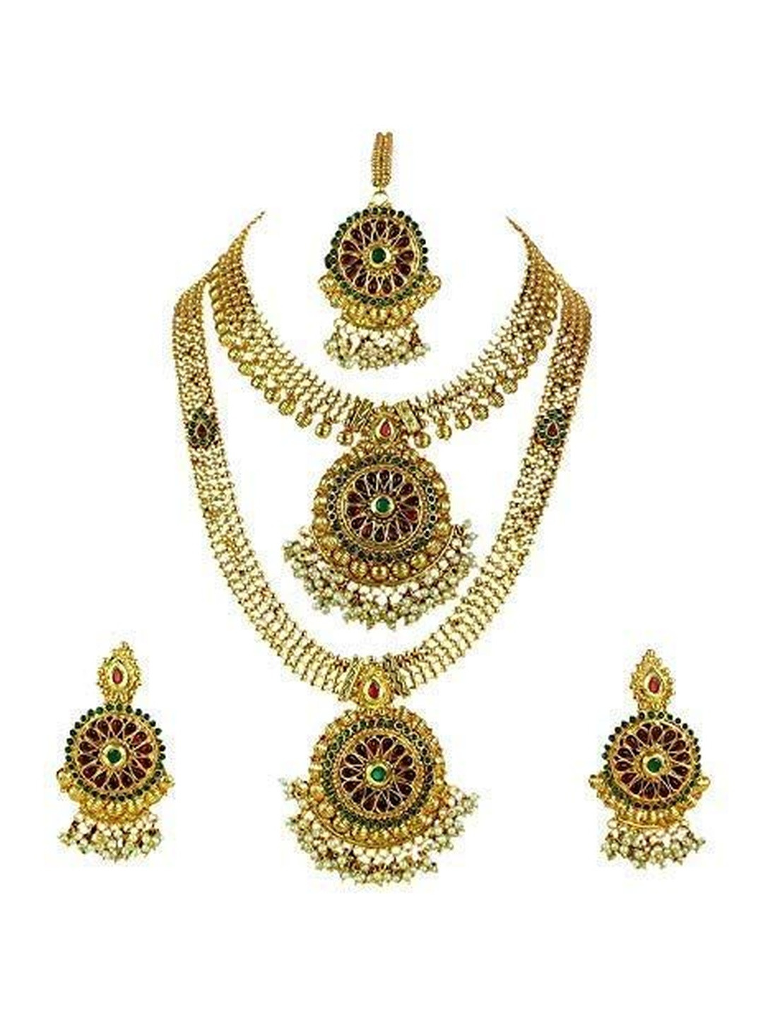 Sitashi Copper-Plated Copper  Maang Tika & Earrings