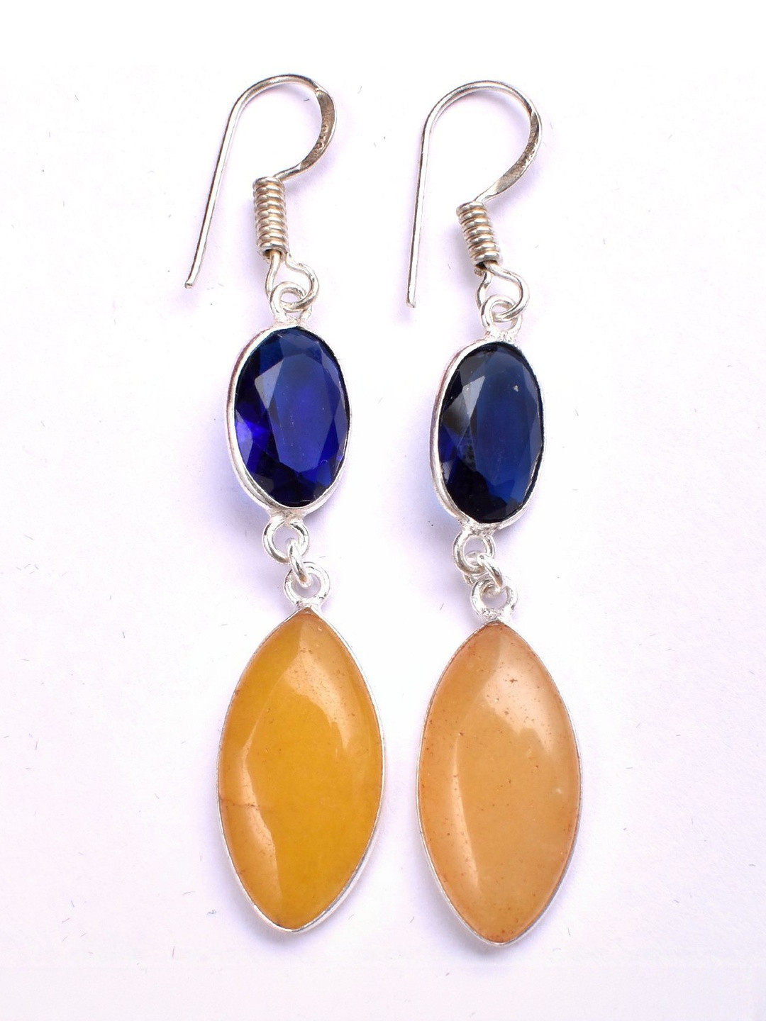 AAR Jewels Silver-Plated Brass Turquoise Drop Earrings