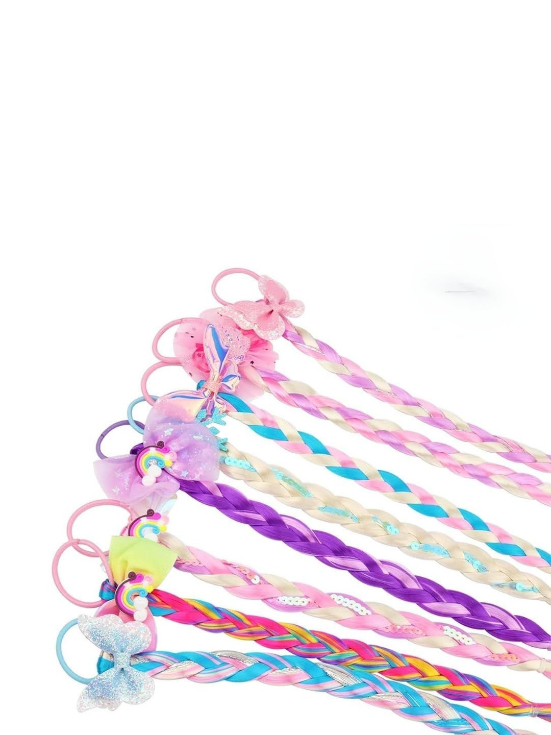 KARDIFF Women Set Of 8 Metal Hair Extensions with Rubber