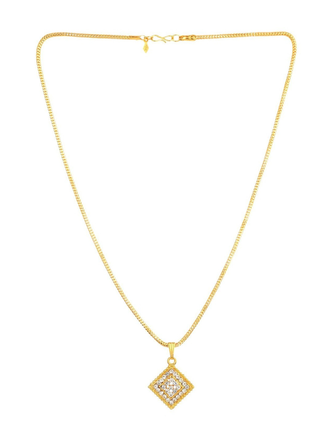 Adore Jewels Contemporary Crystals Studded Pendant with Chain