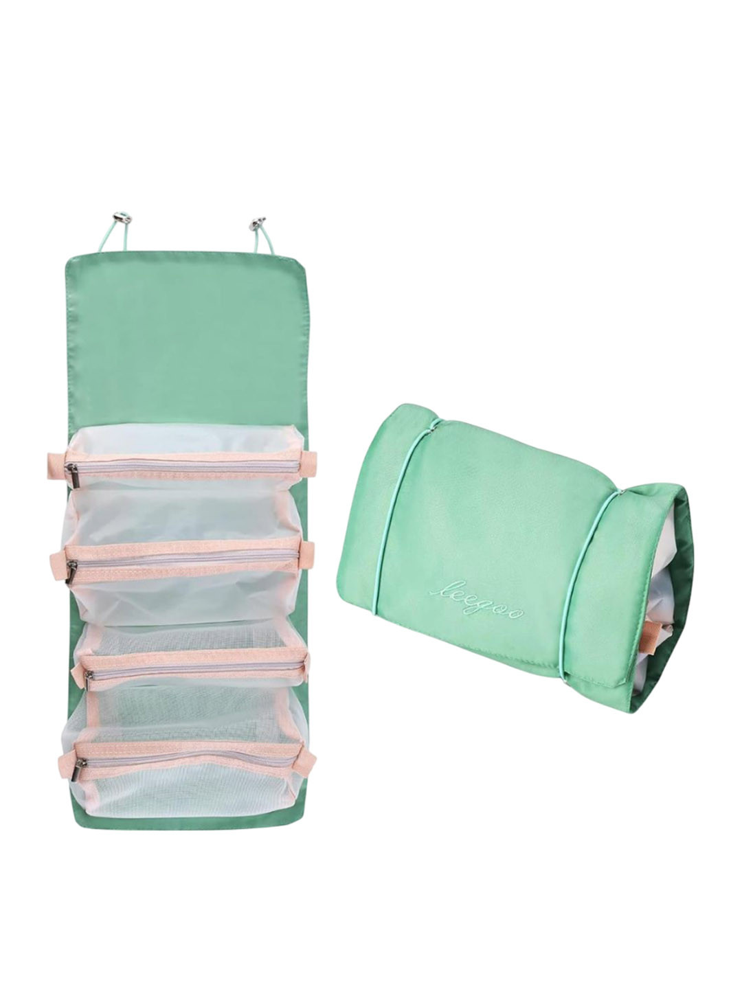 SWISS HORN Rolling Cosmetic Mesh Bag Toiletry & Makeup Organizer Pouch