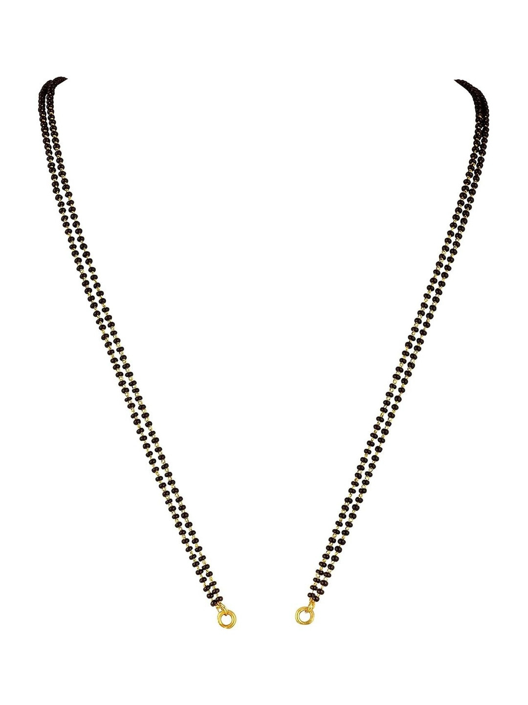 JFL - JEWELLERY FOR LESS Women Copper Gold Plated Bead American Diamond Mangalsutra Chain