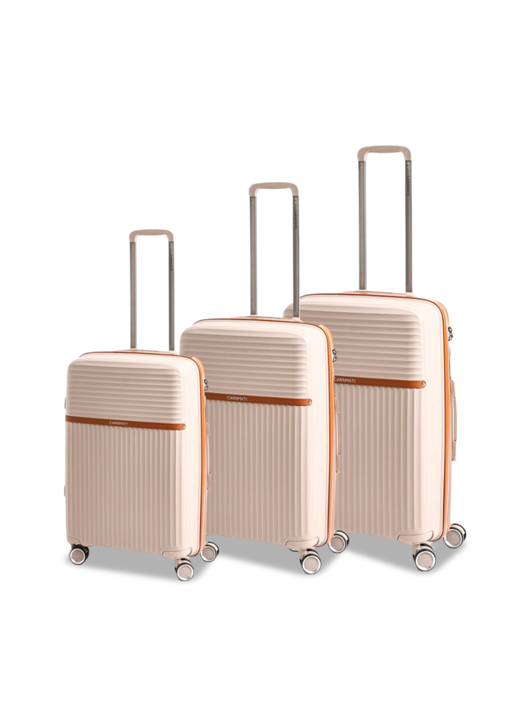 CARRIMATE Set Of 3 Athens Textured 360 Spinner TSA Lock Hard-Sided Trolley Bags