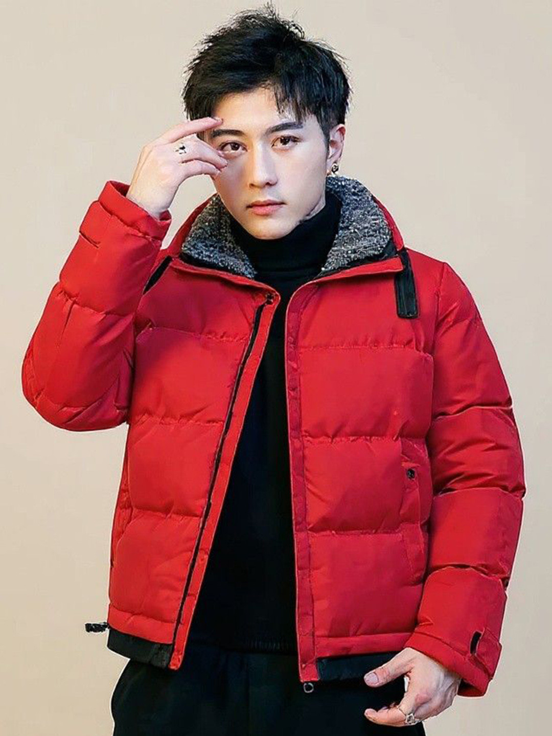 Mast & Harbour Shawl Collar Puffer Jacket