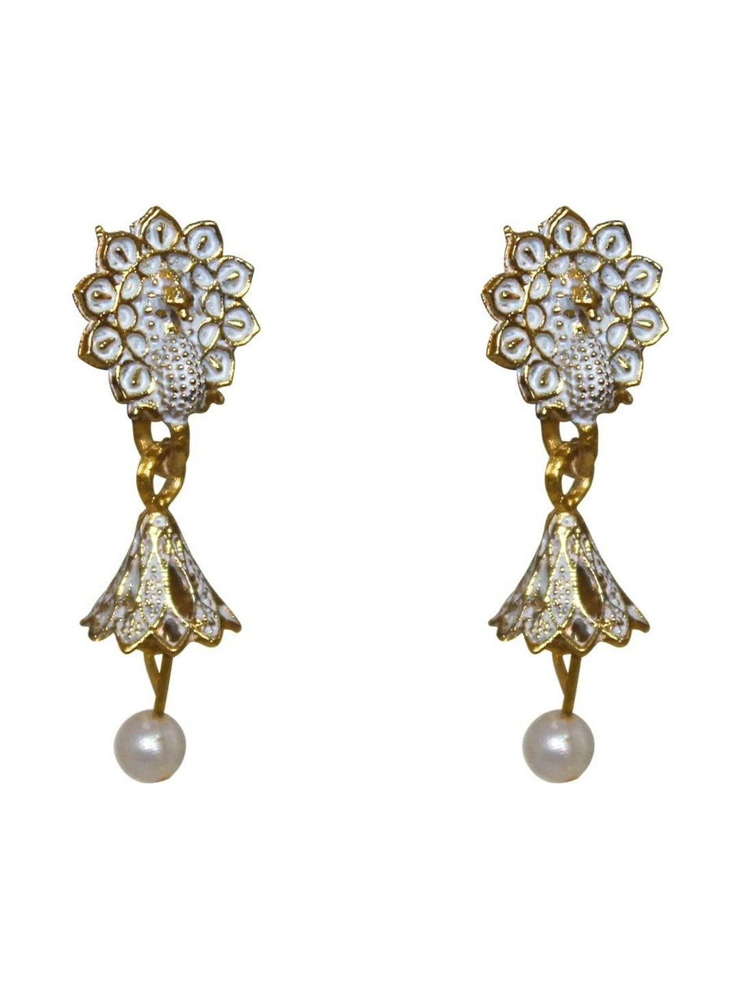 Sitashi Silver-Plated Metal Cubic Zirconia Jhumkas