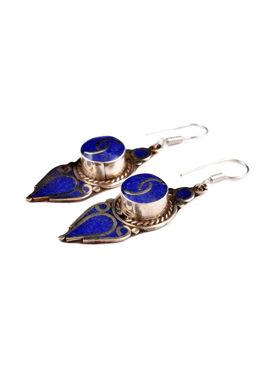 AAR Jewels Women Rhodium-Plated German Silver Agate Drop Earrings with Fish Hook Earwire