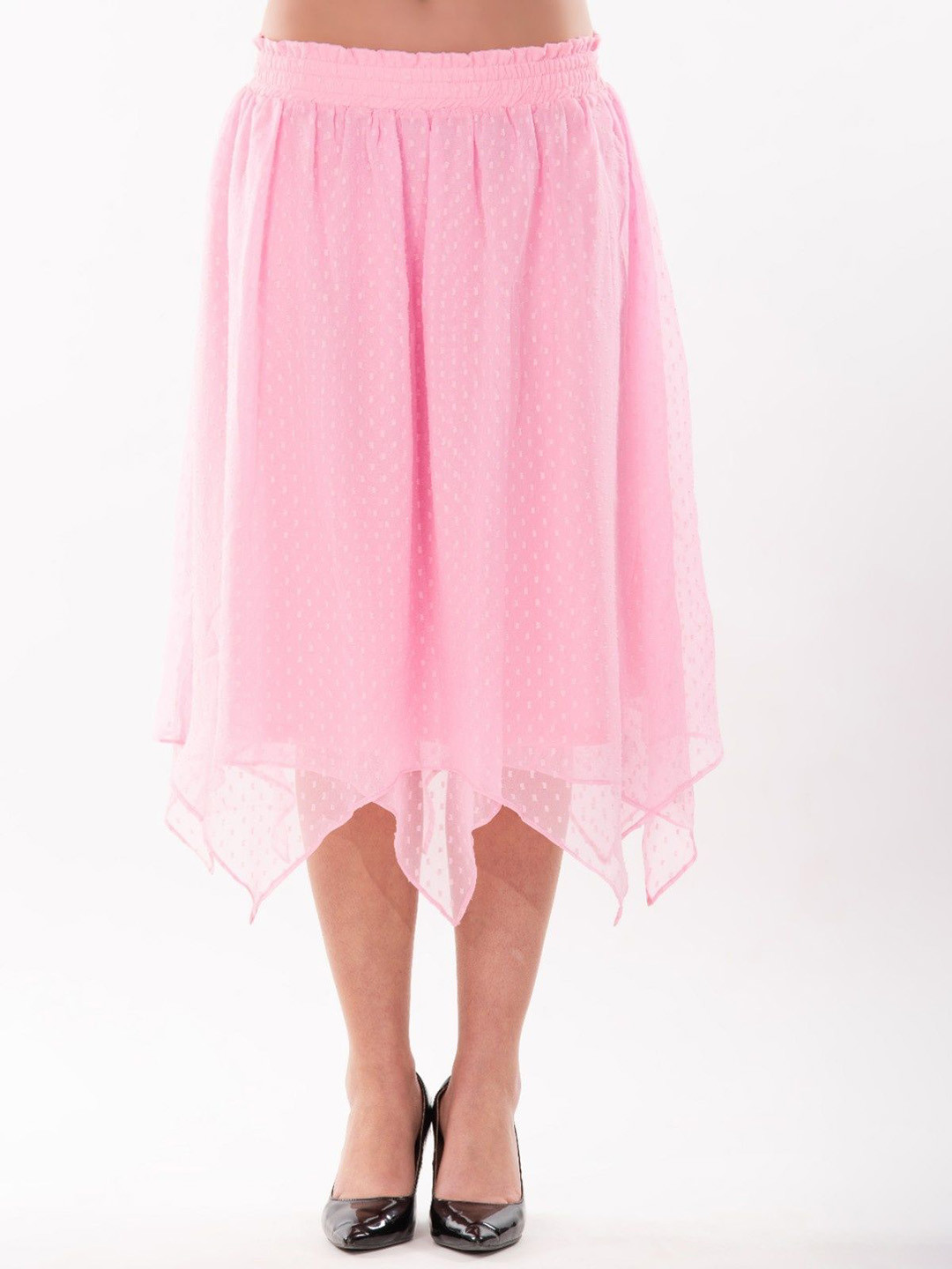 ND & R Self Design Flared Midi Skirt