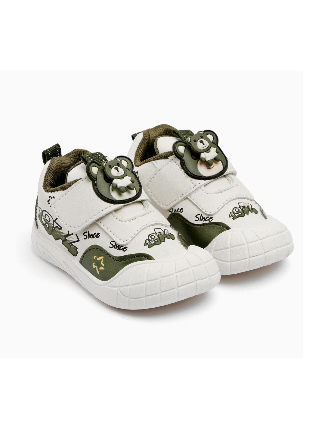 TOMSY CHOICE Unisex Kids Cartoon Bear Velcro Casual Sneakers