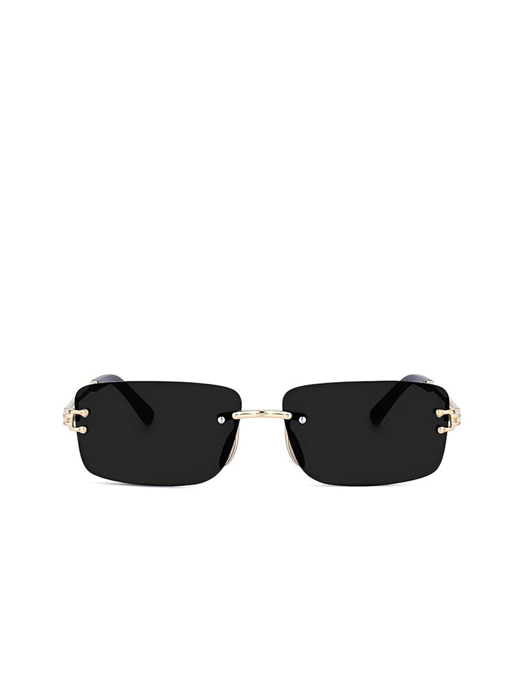 DEXENT COLLECTION Unisex Rectangle Sunglasses with UV Protected Lens Lima Black