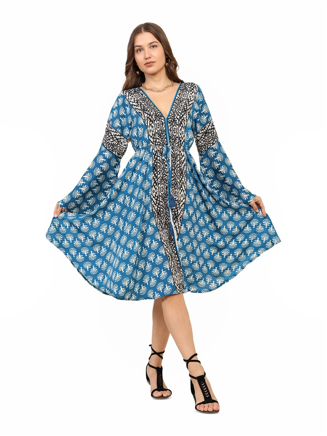 GALE GIRLS Women Ethnic Motifs Printed Fit & Flare Knee Length Dress