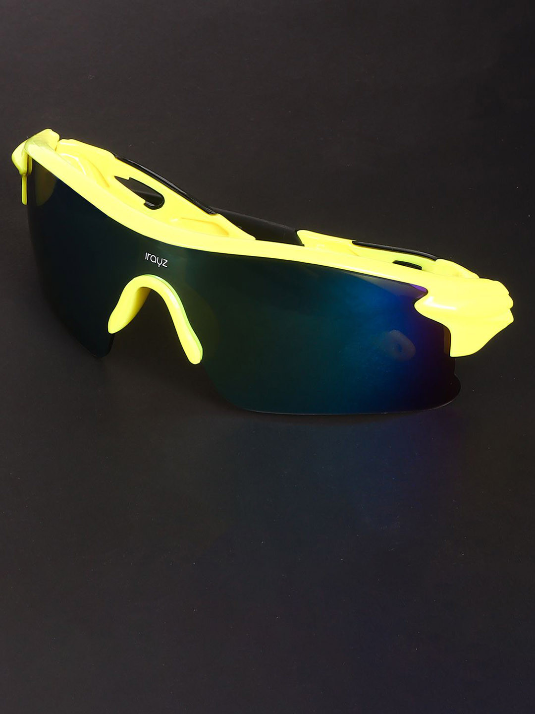 Irayz Men Blue Lens & Yellow Sports Sunglasses 2021-Yellow-