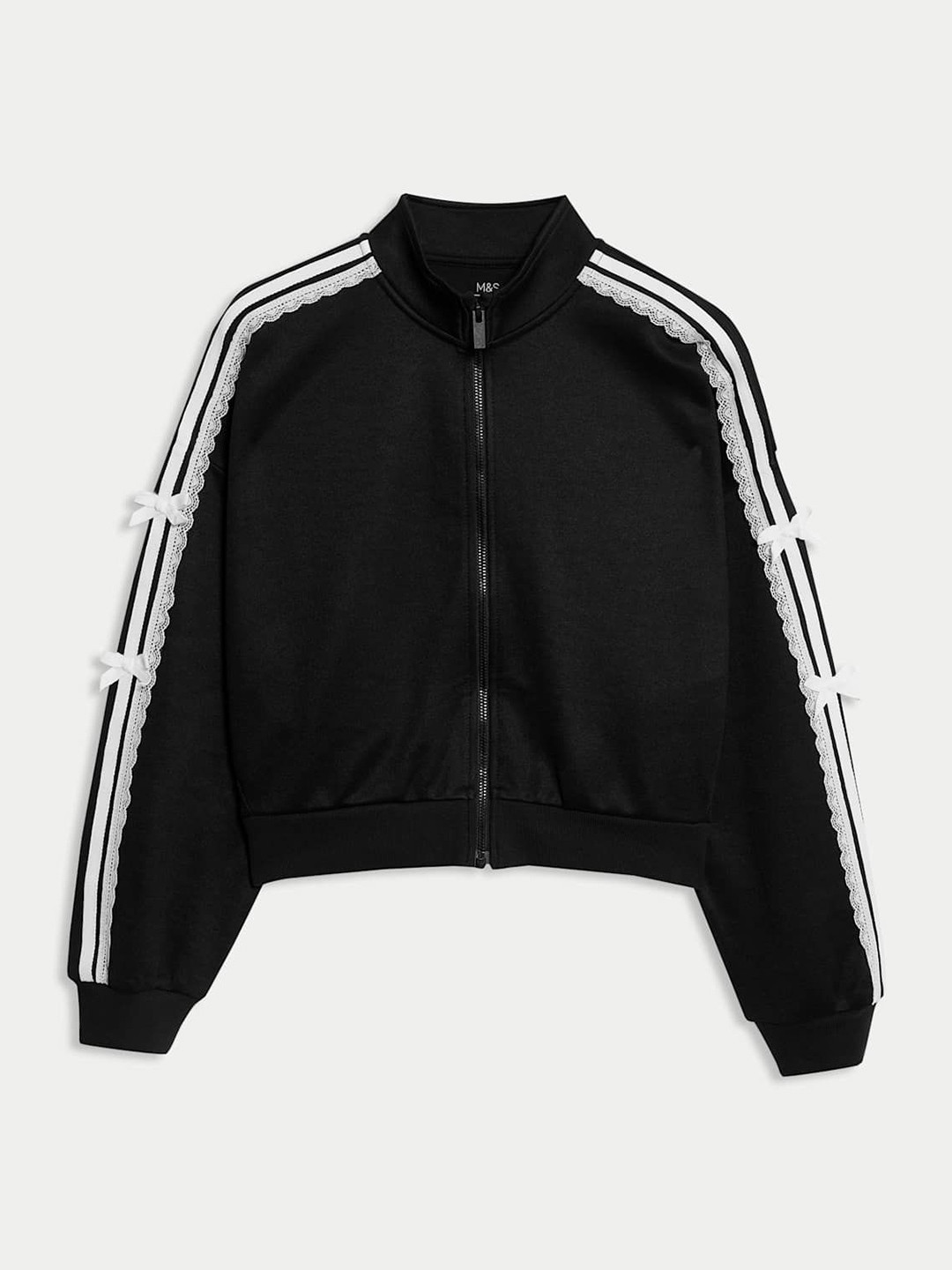 Marks & Spencer Girls Cotton Rich Tricot Bow Sweatshirt