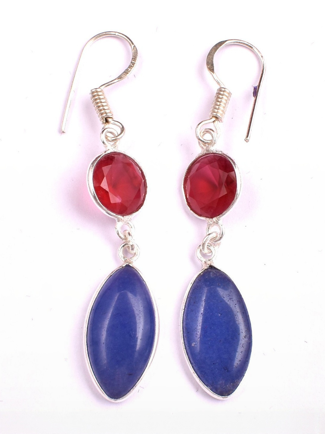 AAR Jewels Silver-Plated German Silver Chalcedony Drop Earrings