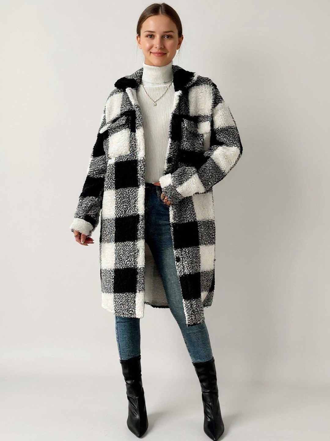 bebe Hooded Longline Cape Jacket