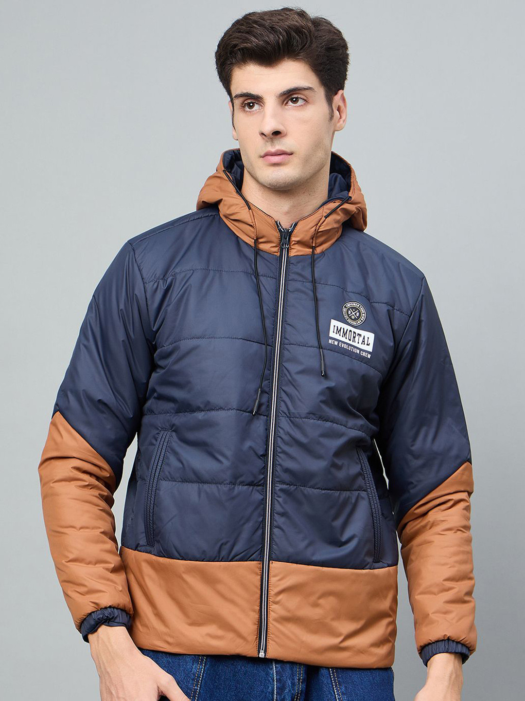 Duke Men Navy Blue Casual Jacket