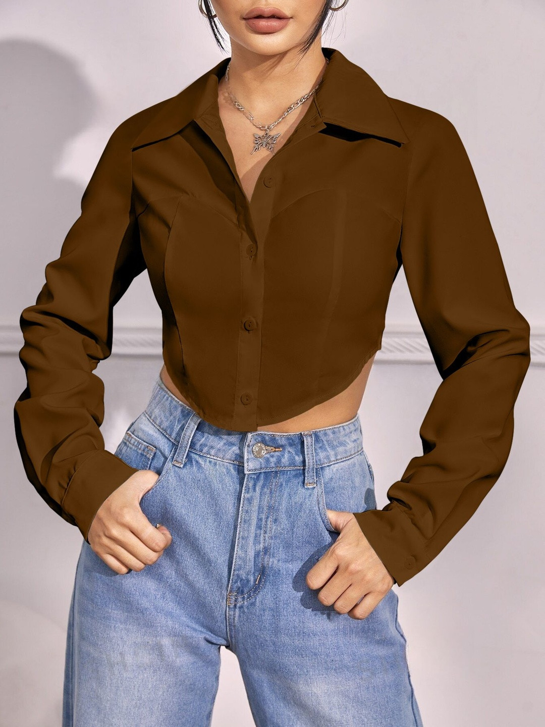 SZN Women Brown Solid  Tops