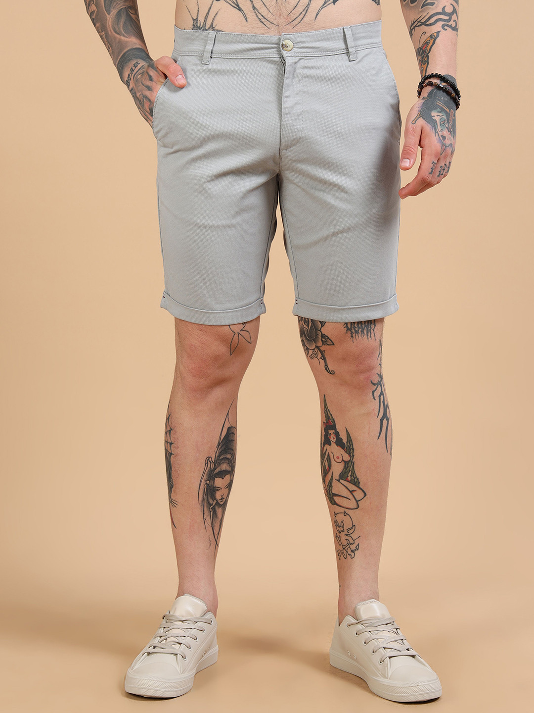 Dogi Verg Men Solid Slim Fit Chino Shorts