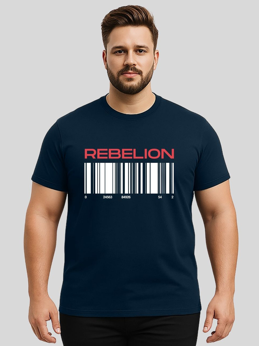 KART BLACK Men Typography Printed Round Neck Cotton T-shirt