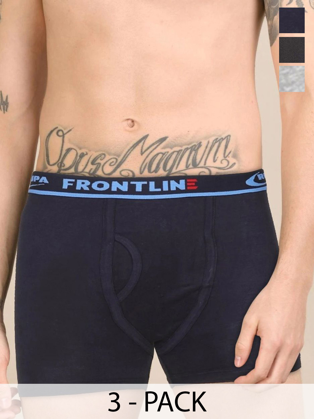 Rupa Hunk Pack Of 3 Super Combed Cotton Skin-Friendly Assorted Long Trunks
