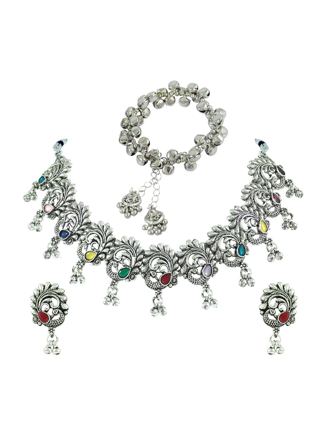 JFL - JEWELLERY FOR LESS Silver-Plated Brass  Jewellery Set