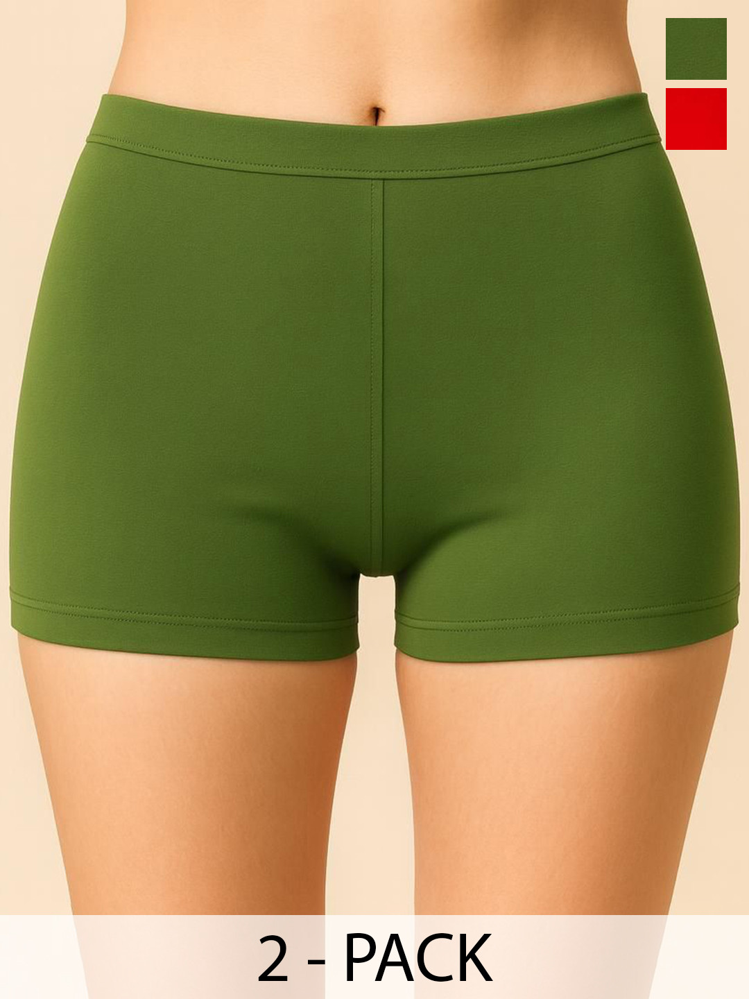 CKARFE Women Pack Of 2 Slim Fit Shorts