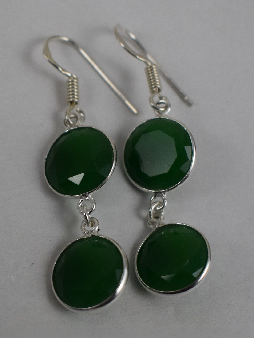 AAR Jewels Silver-Plated Amethyst Circular Shaped Drop Earrings