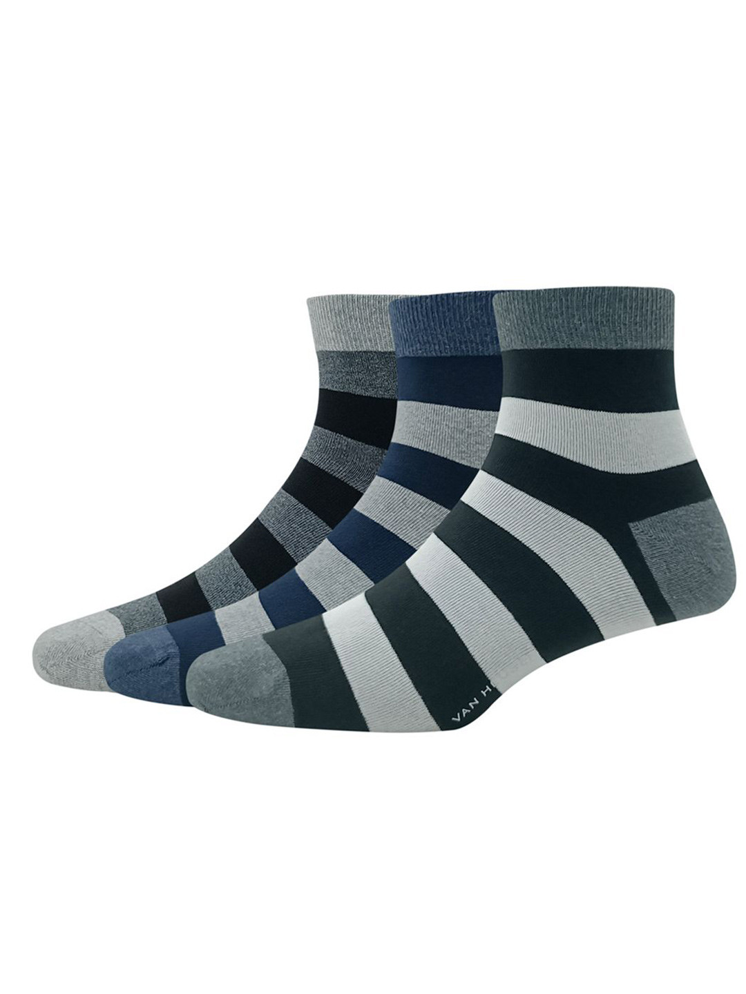 Van Heusen Men Pack Of 3 Color Blocked Cotton Above Ankle-Length Socks