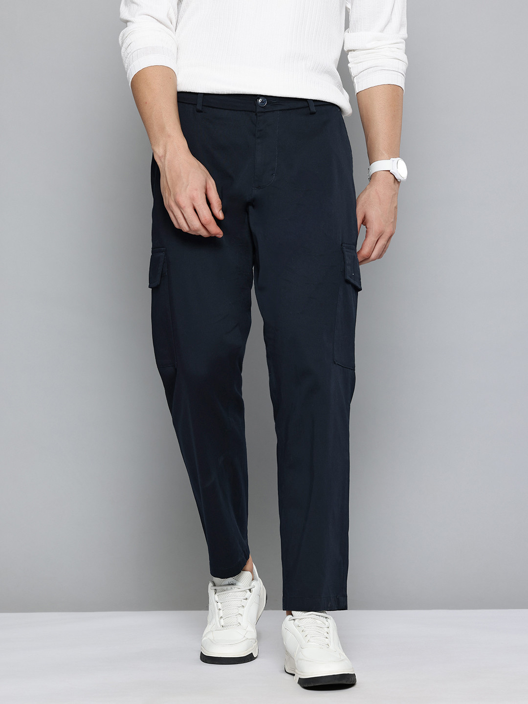 Flying Machine Twill Weave Relaxed Fit Crop Cargos