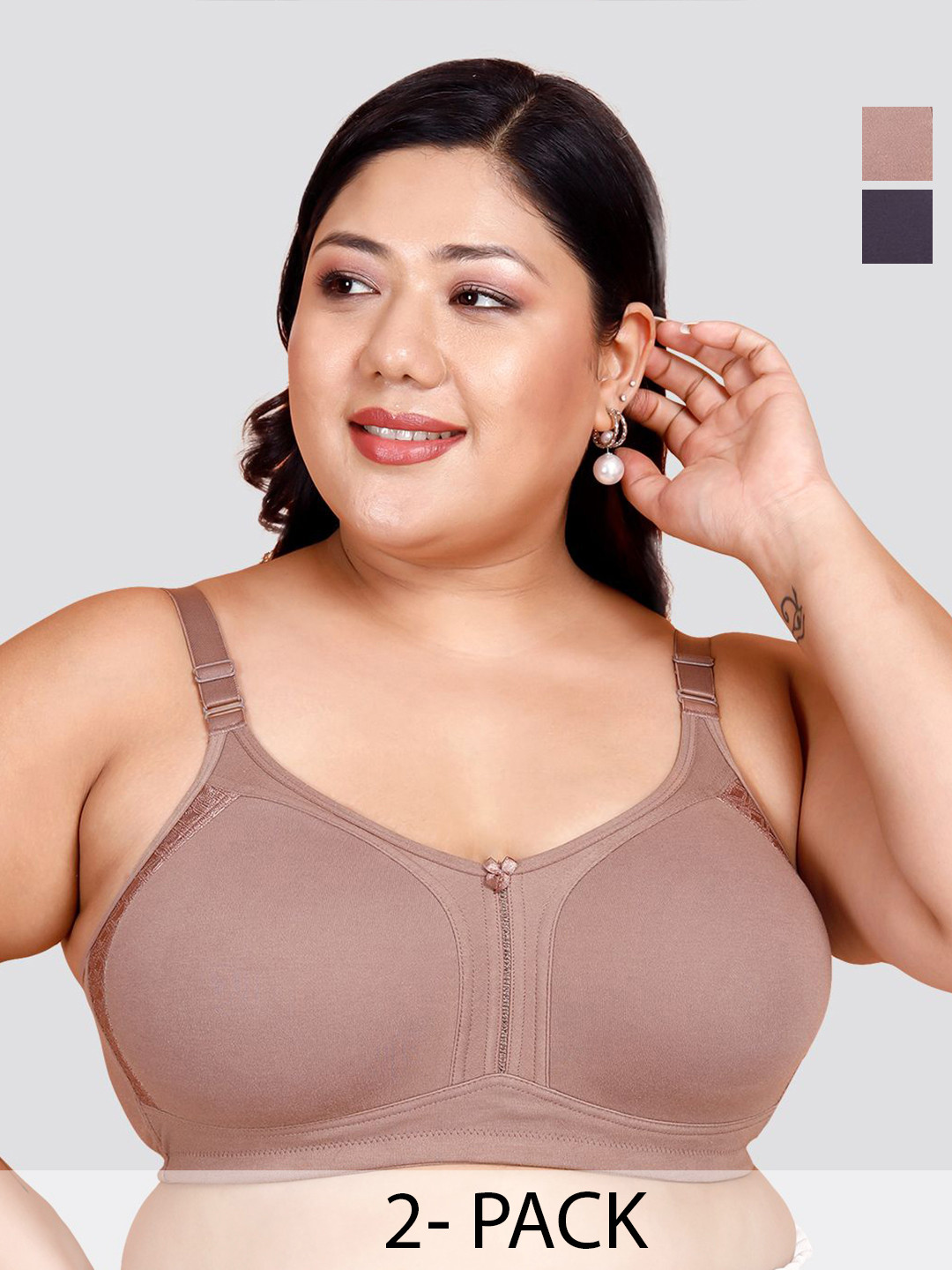 MAASHIE  Women Full Coverage Double Layered Cups High Support Cut and Sew Bra