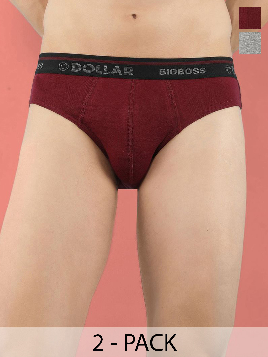 Dollar Bigboss Pack Of 2 Cotton Anti Microbial Basic Briefs MBBR-02-ACTVA-PO2-CO2-S25