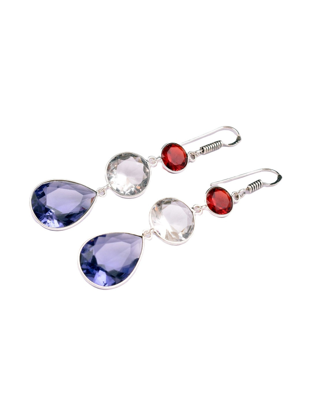 AAR Jewels Rhodium-Plated Brass Turquoise Drop Earrings