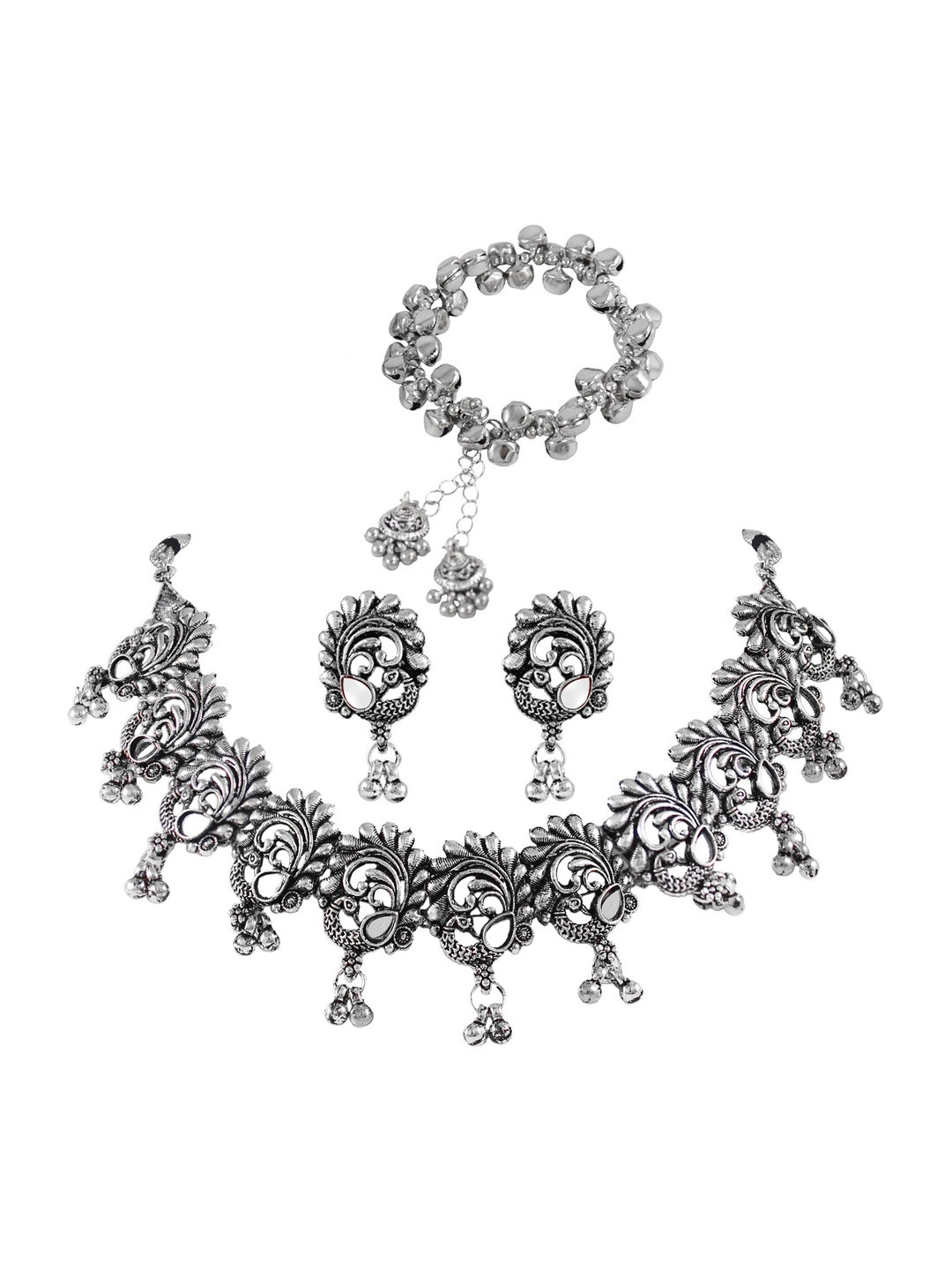 JFL - JEWELLERY FOR LESS Silver-Plated Brass Jewellery Set