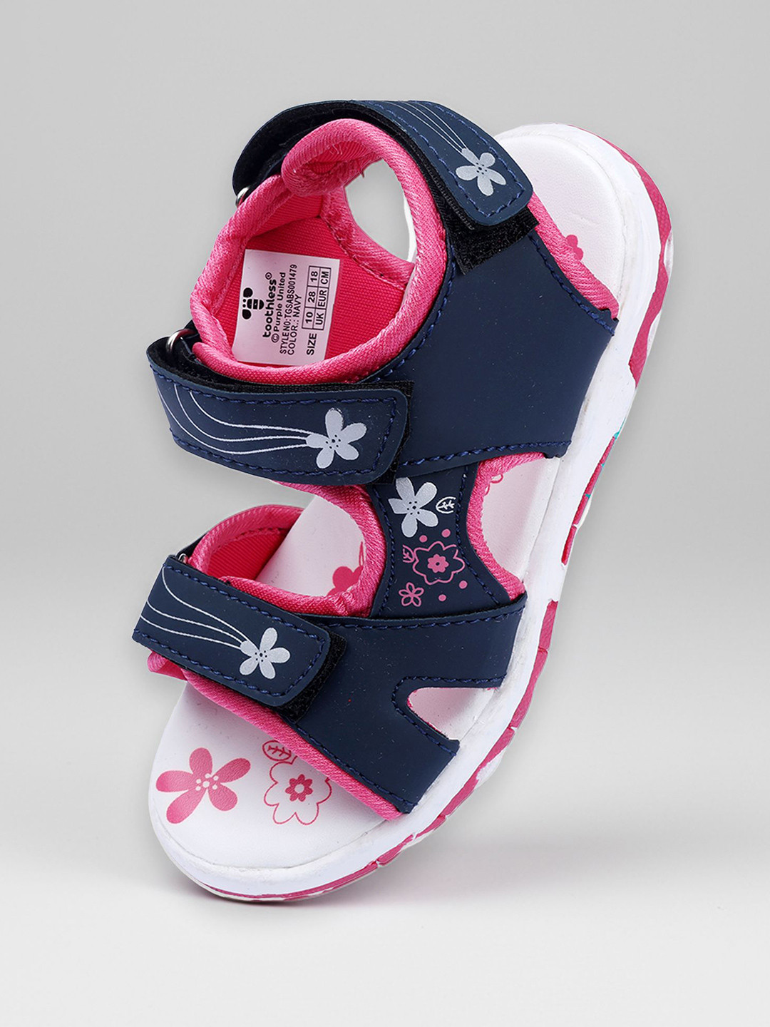 toothless Girls Navy Blue Sports Sandals