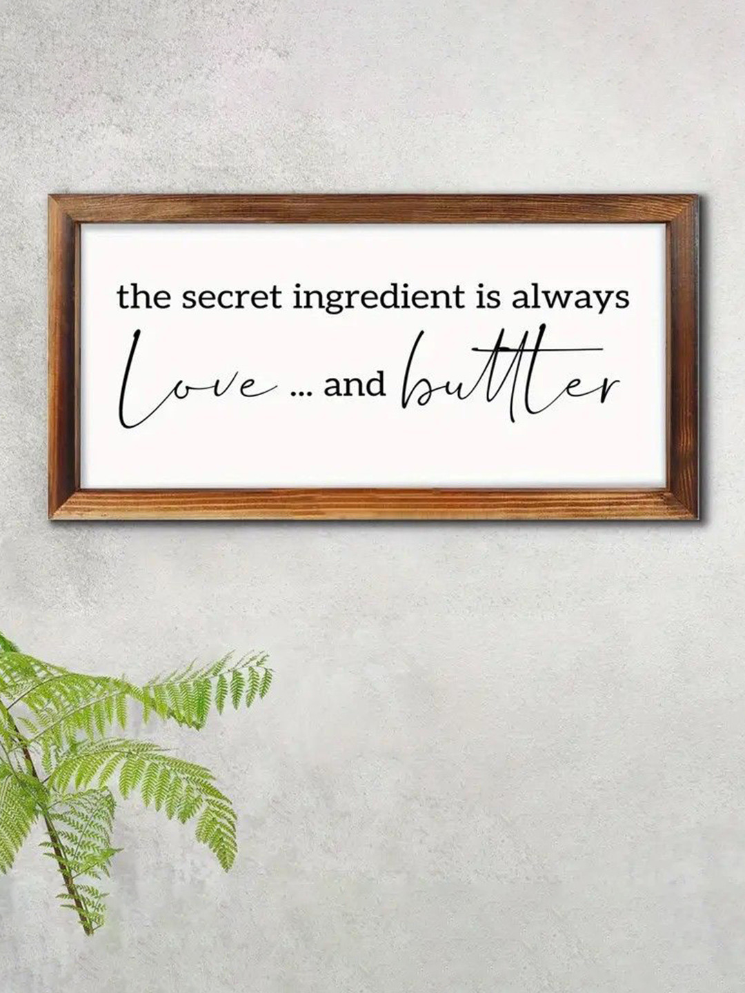 BS AMOR Brown & White Typography Printed Photo Frame Kitchen Wall Decor