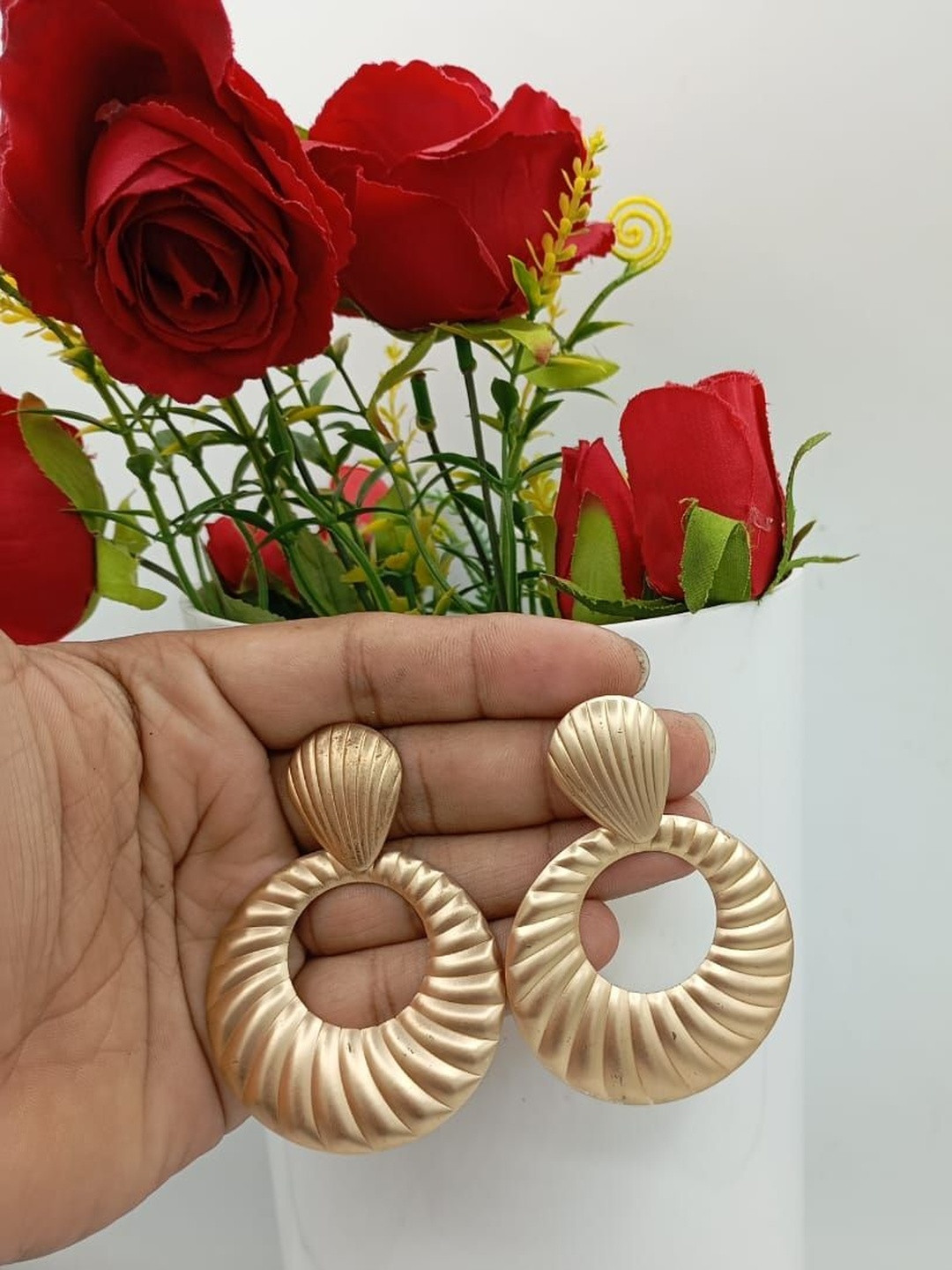 Nakoda Art Jewellery Women Brass  Drop Earrings With Post and Back Closure