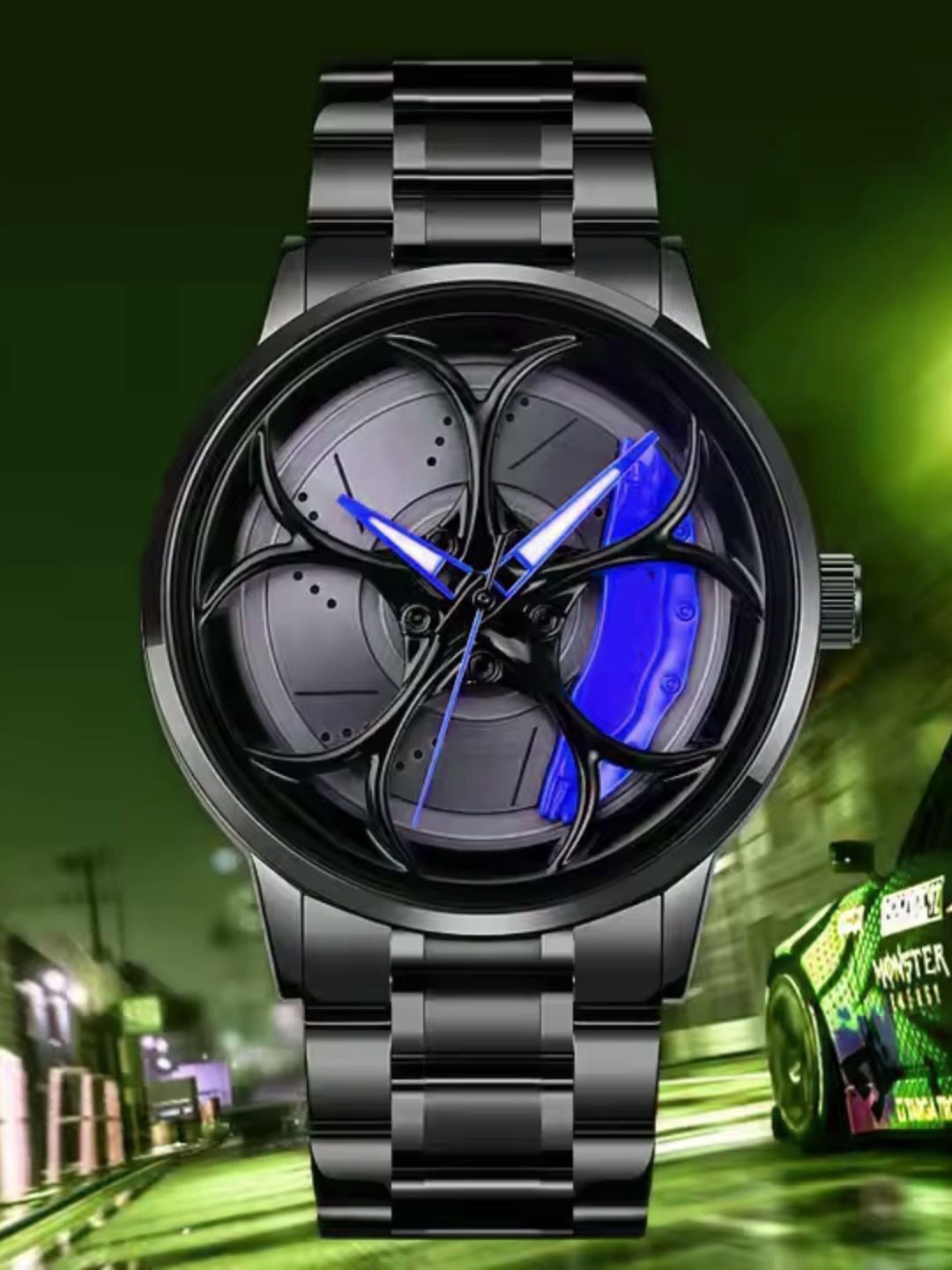 PAPIO Men Skeleton Dial & Textured Straps Analogue Watch MN-252 BLUE