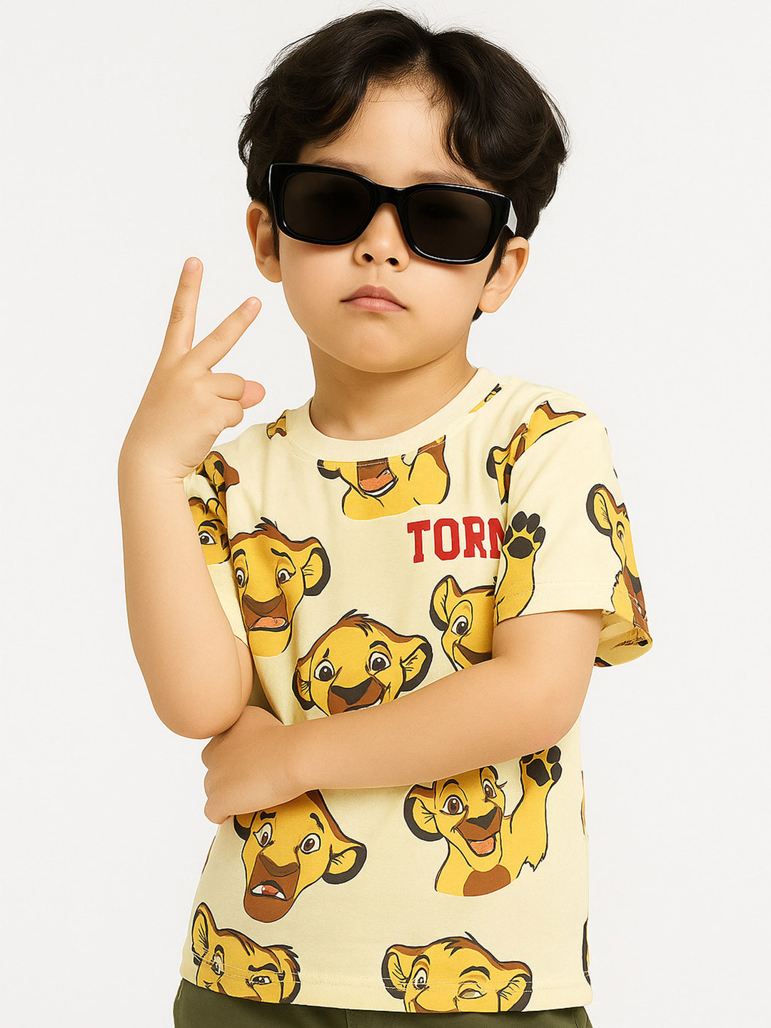 THE TORN Boys Beige Tshirts