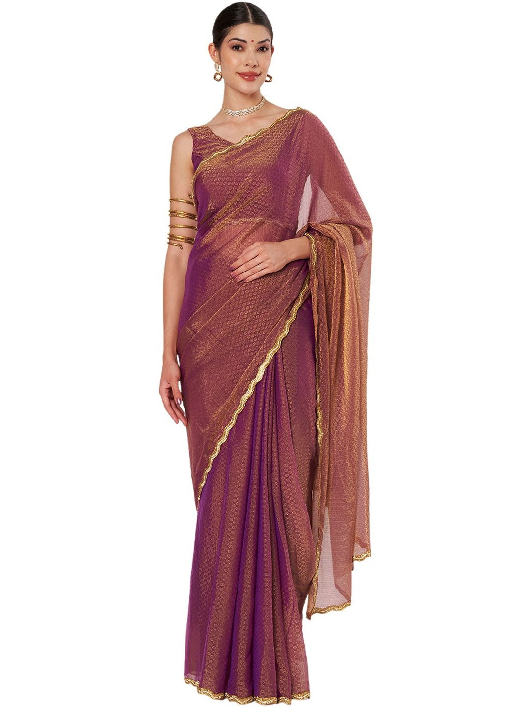 ECOLEAF Woven Design Embellished Saree