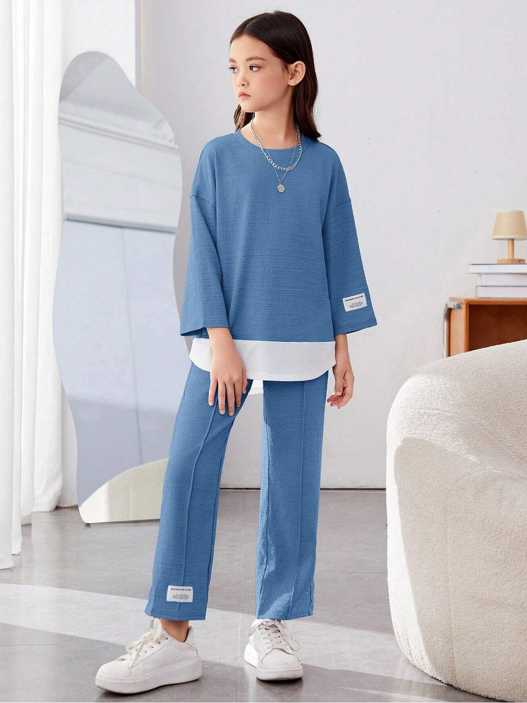 PAGHDAL BROTHER Girls T-shirt with Trousers Clothing Set