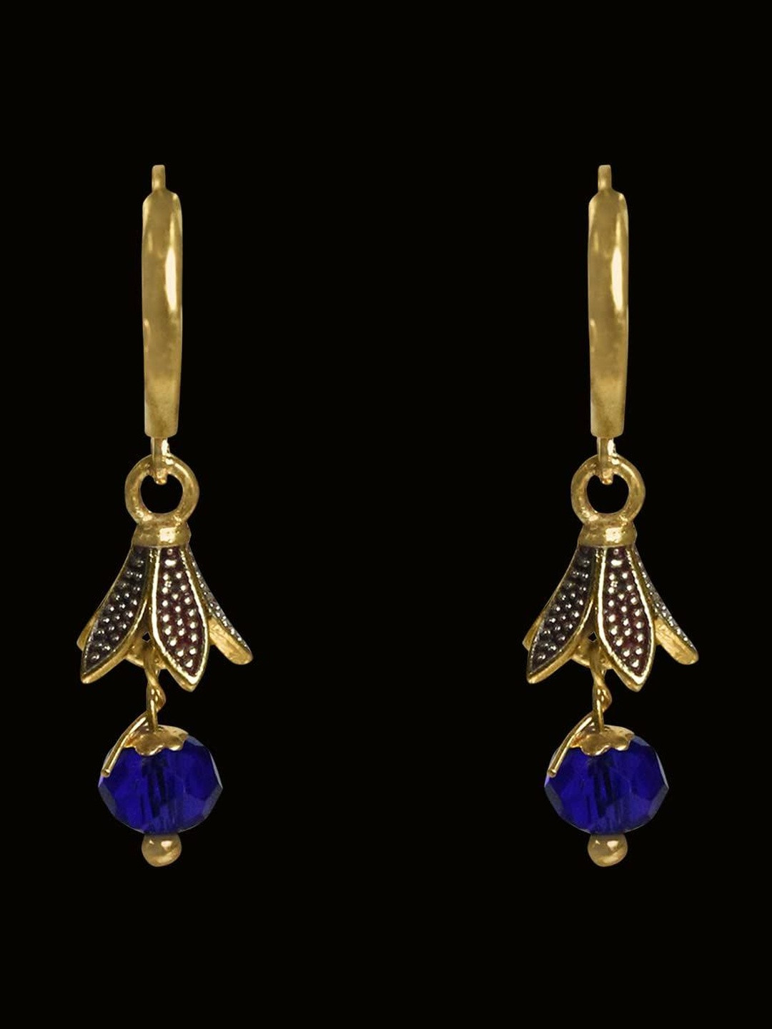 Sitashi Women Golden Silver Oxidised Traditional Jhumki Earrings