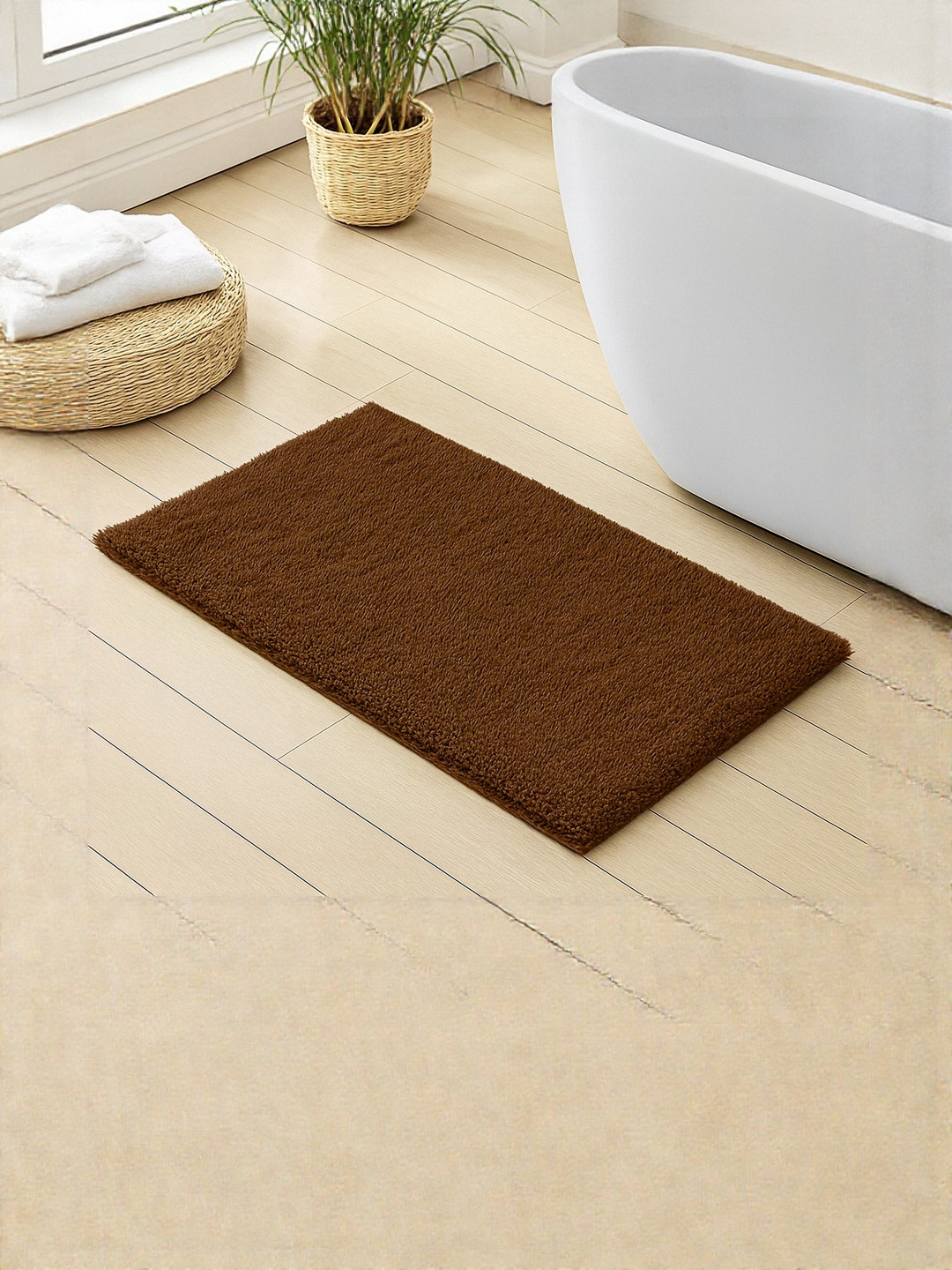 enera Opal Coffee Brown Anti-Skid & Non-Slip Bath Rug - 40 cm x 60 cm