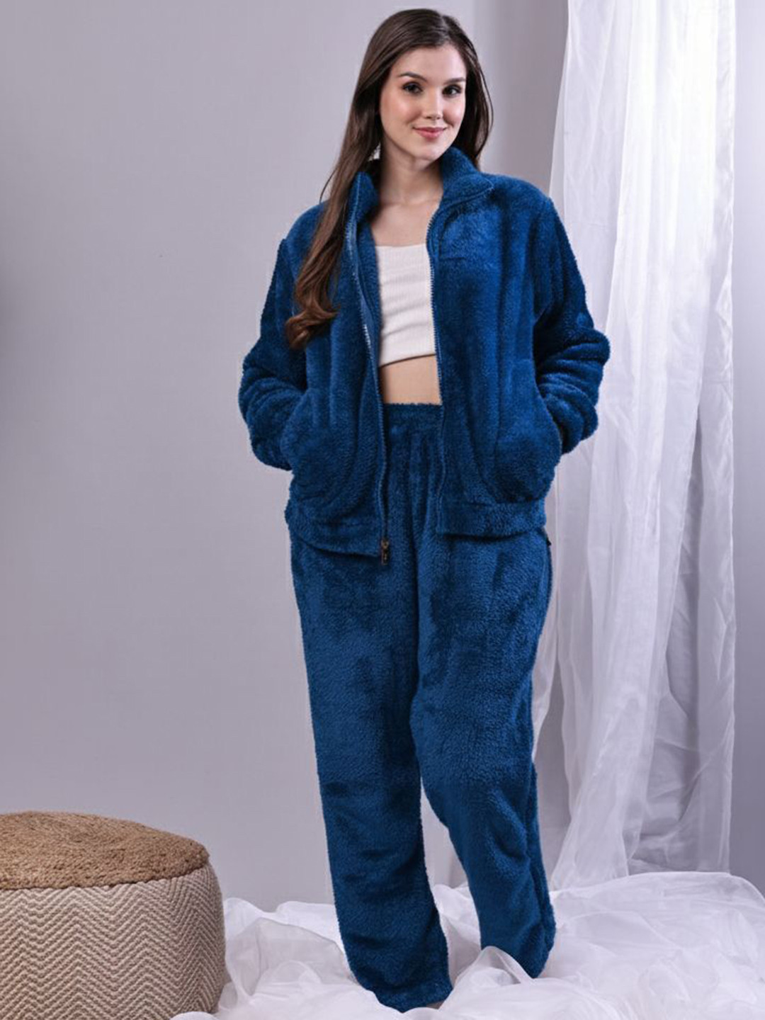 TAG 7 Women Full Zipper Top & Pyjama Night suit