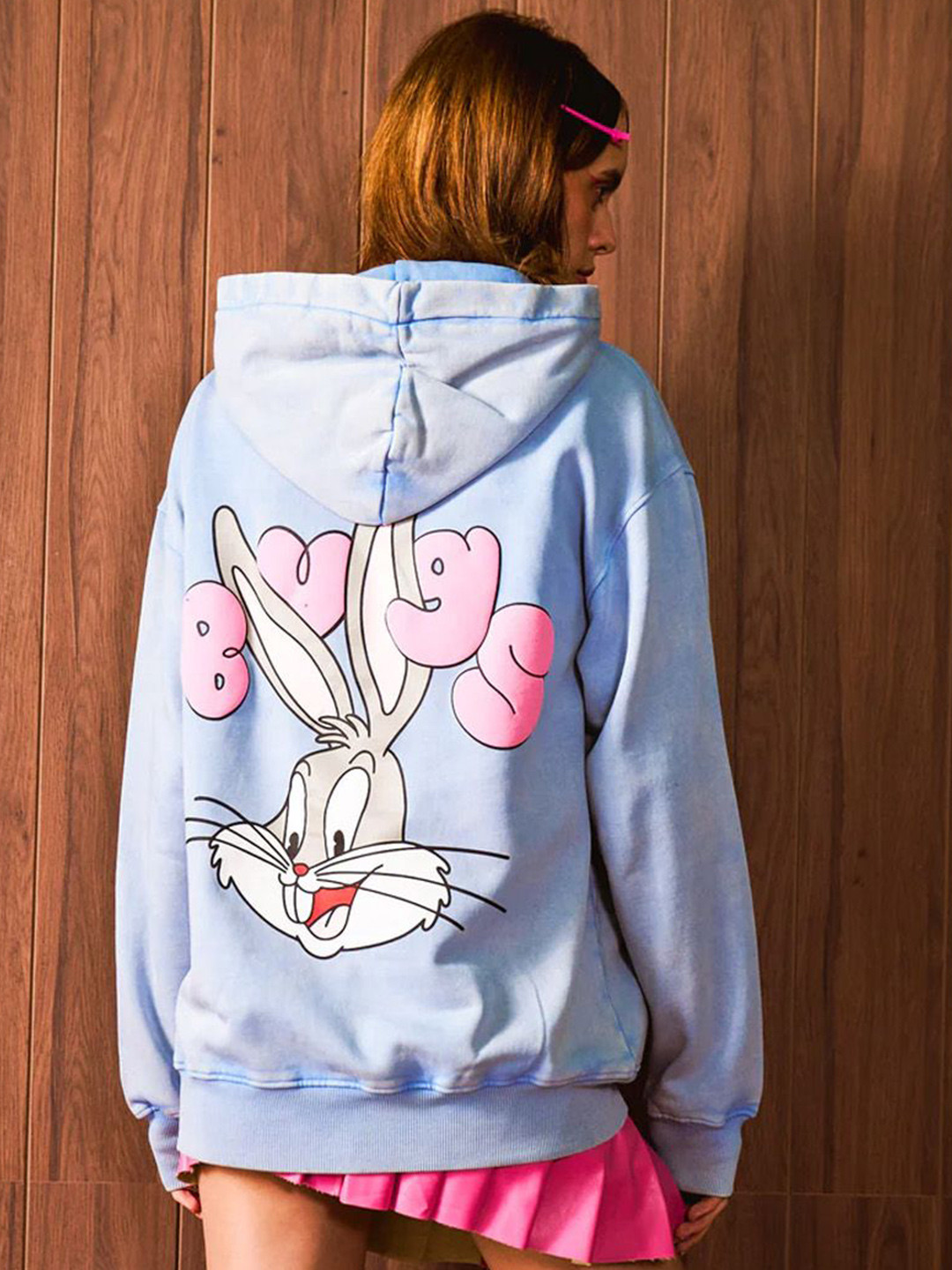 Bonkers Corner Women Graphic Cloud Bunny Printed Cotton Sweatshirt