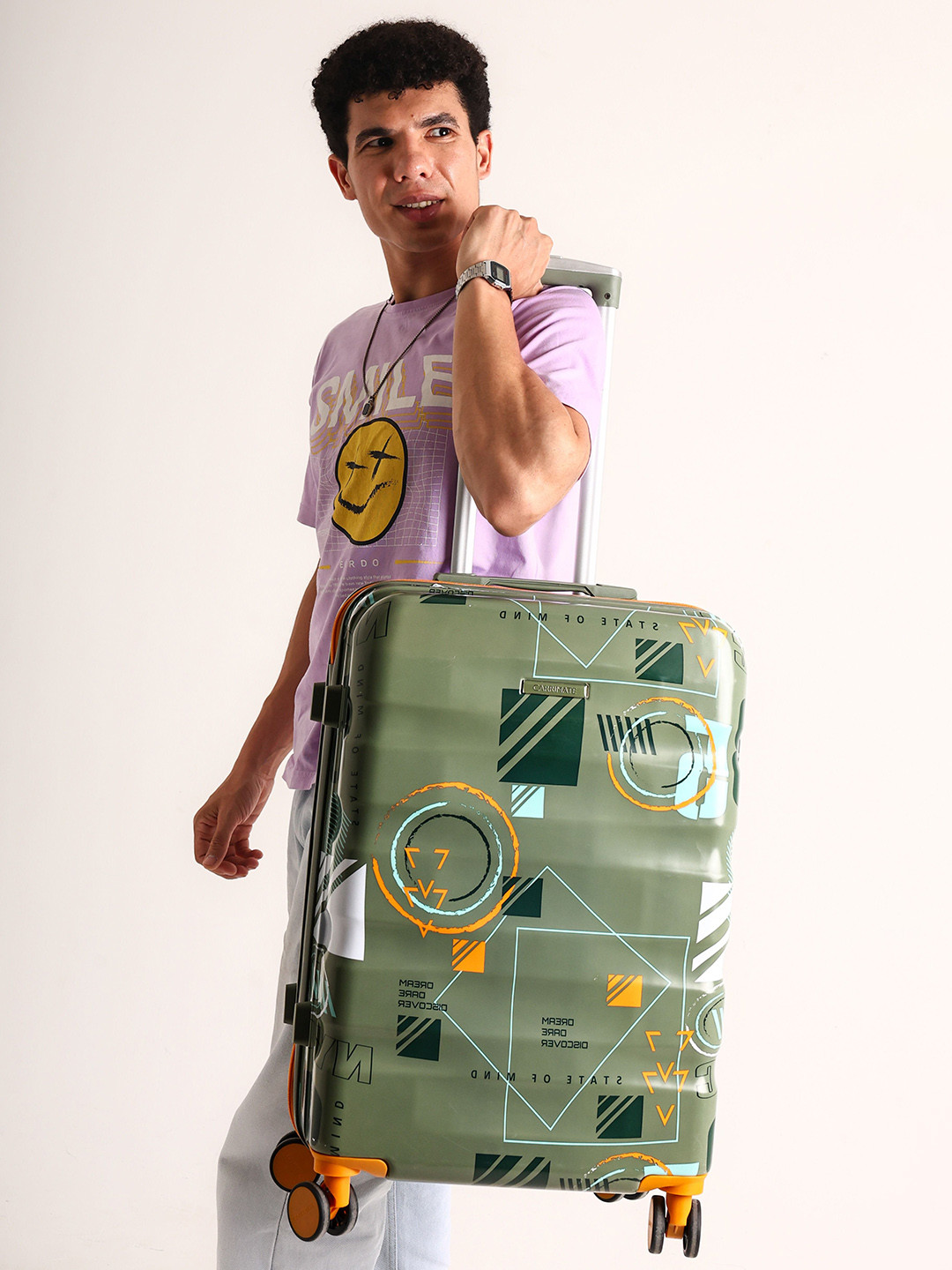 CARRIMATE Set Of 3 Manchester Printed 360 Spinner Wheels TSA Lock Hard-Sided Trolley Bags