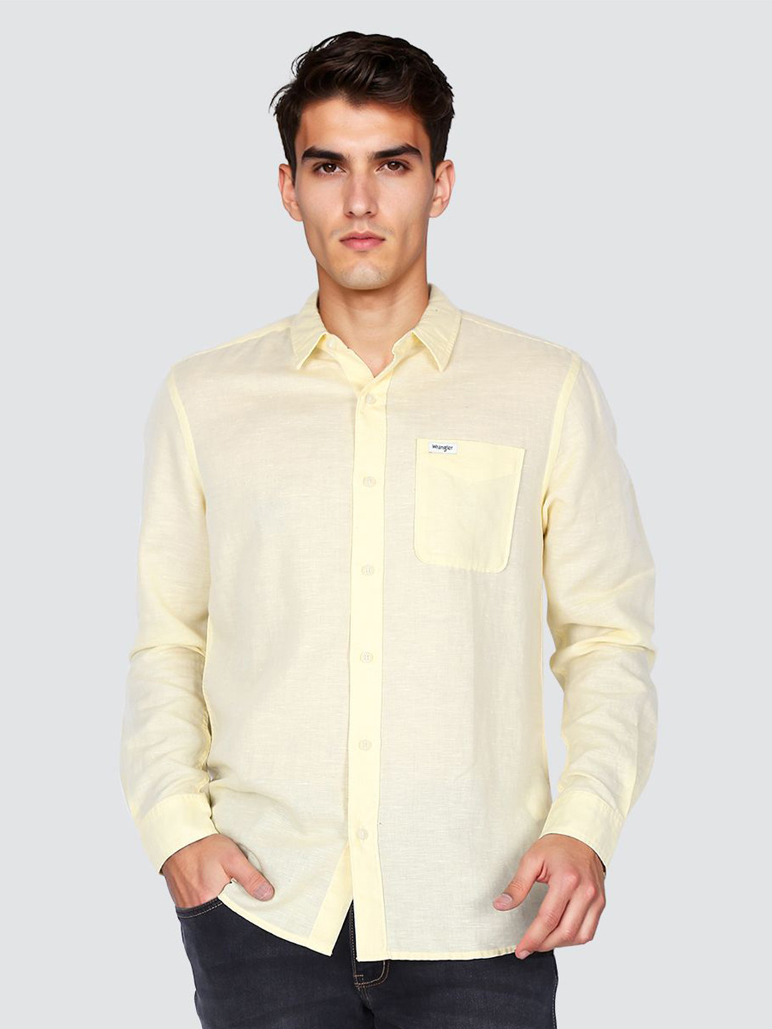 Wrangler Linen Button-Down Collar Casual Shirt
